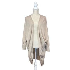 Mer Sea Dolman Sleeve Cardigan Sz‎ P Cashmere Cotton Blend Beige Minimalist